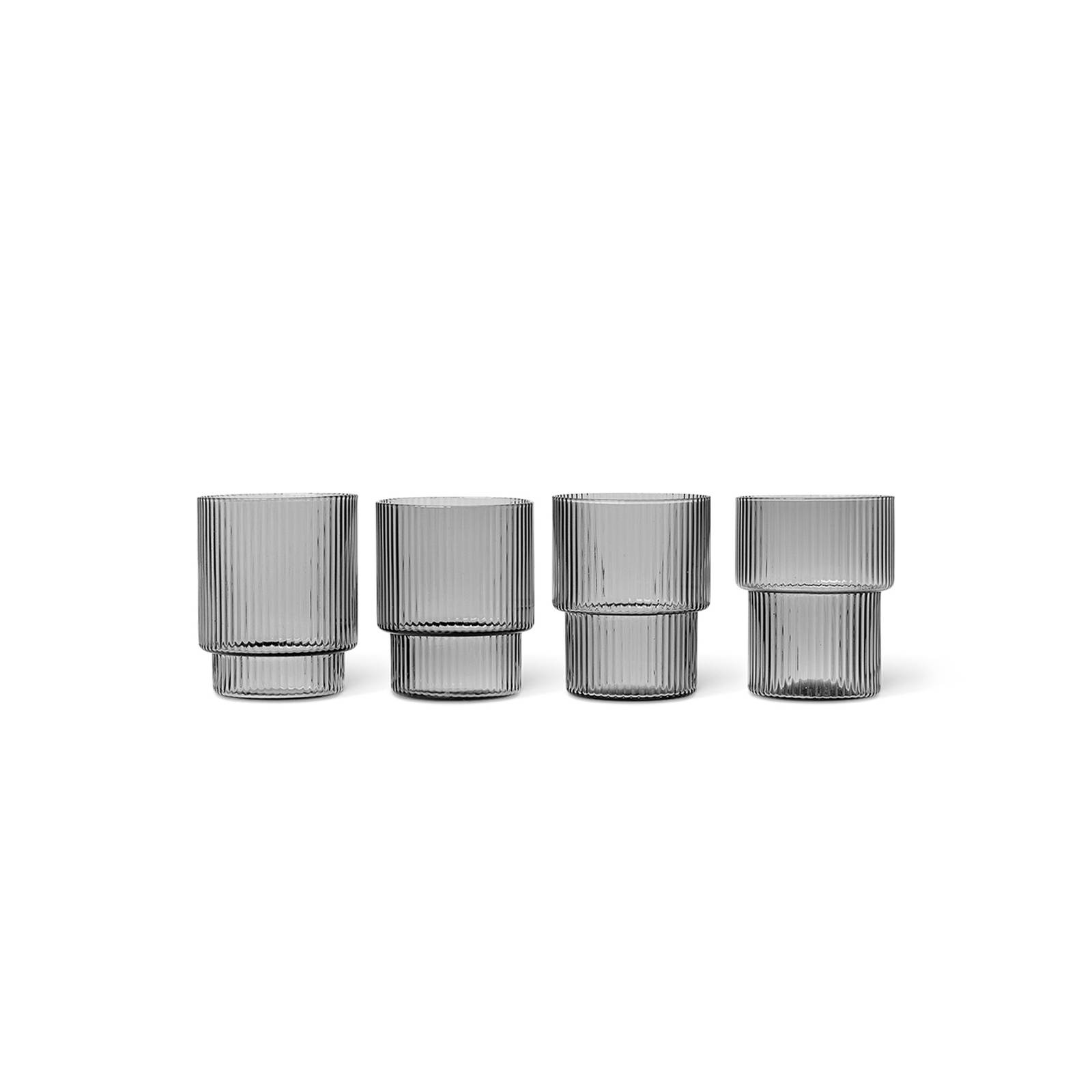 ferm LIVING Glas Ripple, grau, 200 ml, mundgeblasen, 4er-Set ferm LIVING Glas Ripple, grau, 200 ml, mundgeblasen, 4er-Set von ferm LIVING