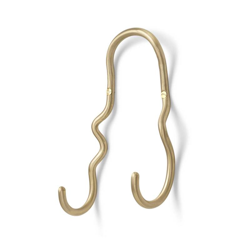 ferm LIVING Haken Curvature Double, matt, Messing von ferm LIVING