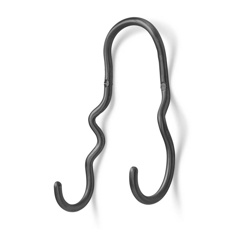 ferm LIVING Haken Curvature Double, schwarz, Messing von ferm LIVING