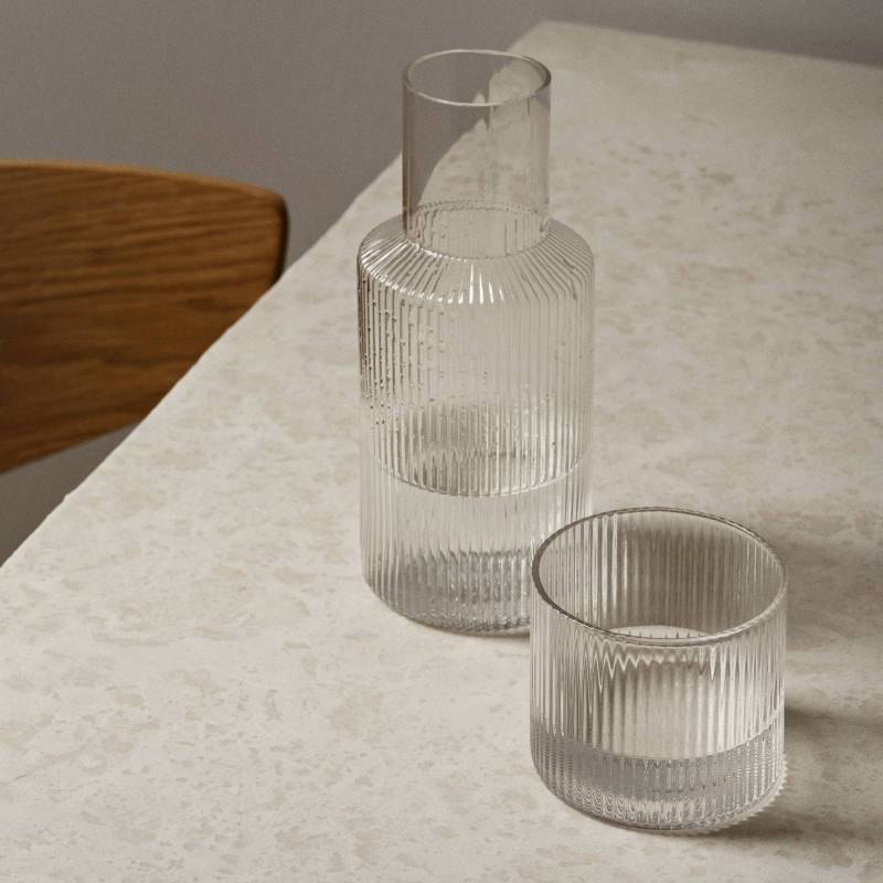 ferm LIVING Karaffen-Set Ripple Small, klar, Glas, 2-teilig von ferm LIVING