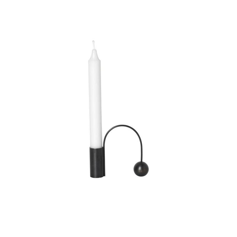 ferm LIVING Kerzenständer Balance, schwarz, Messing, 9,5 cm von ferm LIVING