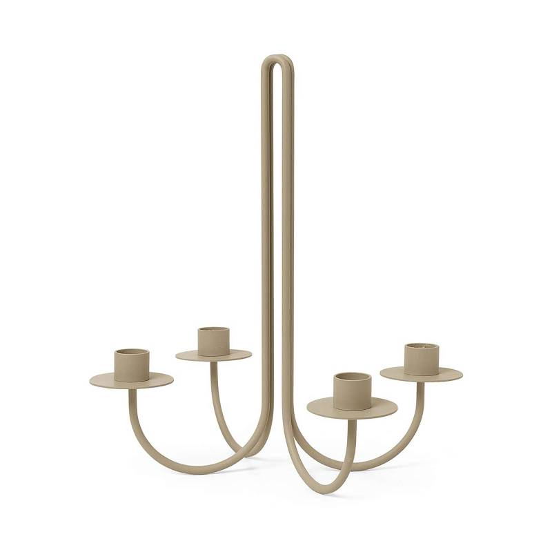 ferm LIVING Kerzenständer Sway, beige, Höhe 30 cm, Eisen von ferm LIVING
