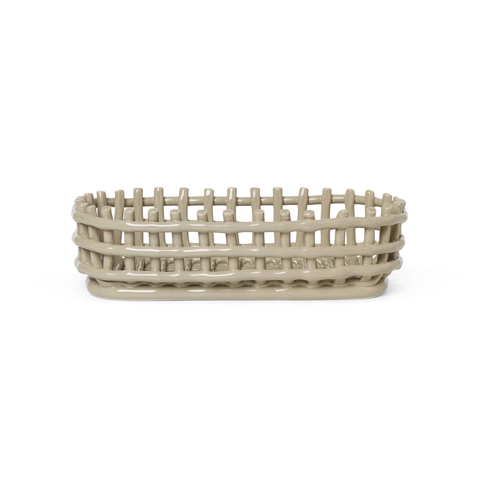 ferm LIVING Korb Ceramic, oval, beige, Länge 30 cm, Keramik ferm LIVING Korb Ceramic, oval, beige, Länge 30 cm, Keramik von ferm LIVING