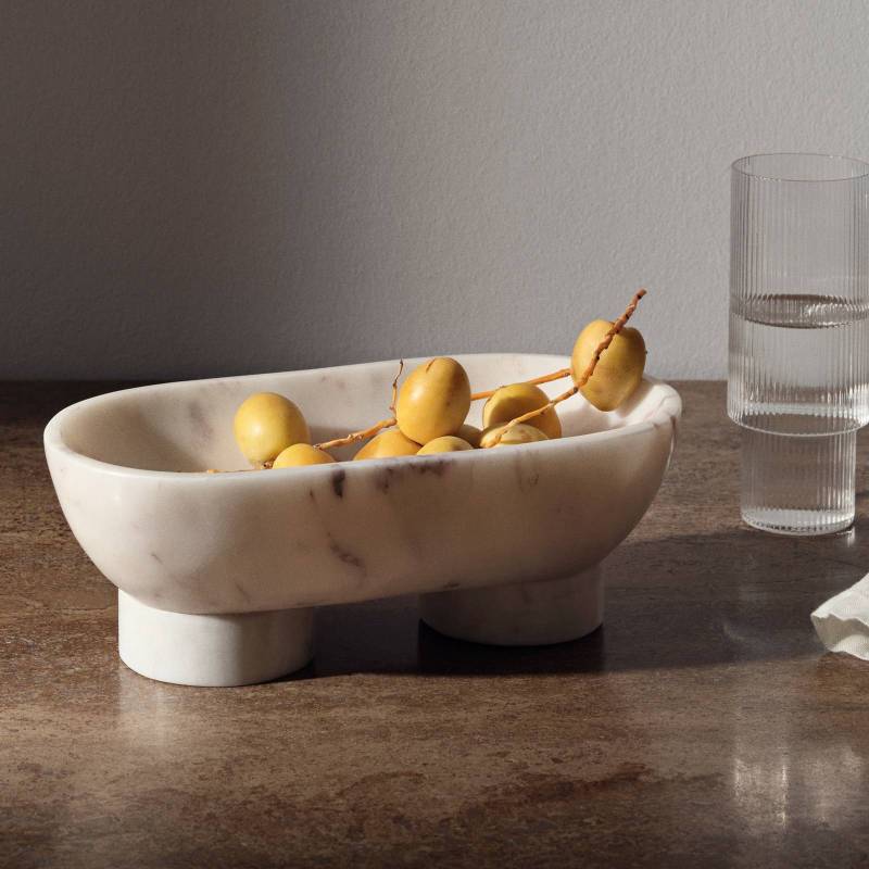 ferm LIVING Schale Alza, weiß, Marmor, Breite 25 cm von ferm LIVING