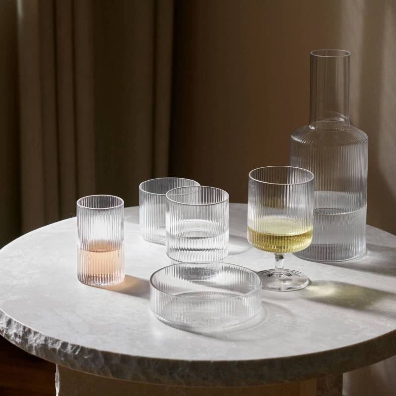 ferm LIVING Servierschüssel Ripple, klar, Ø 12,2 cm, 4er-Set von ferm LIVING