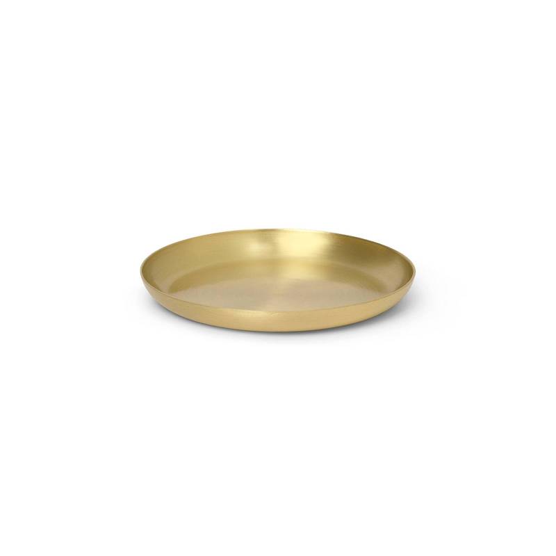 ferm LIVING Tablett Basho, rund, Messing, matt, Ø 9,5 cm von ferm LIVING