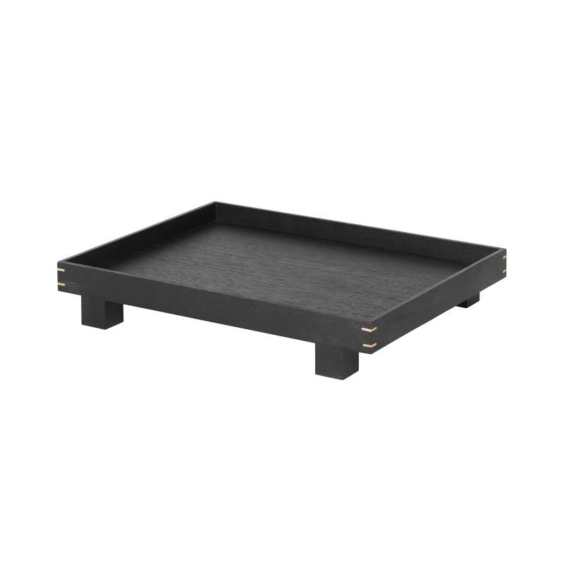 ferm LIVING Tablett Bon Small, Länge 36 cm, schwarz, Holz von ferm LIVING