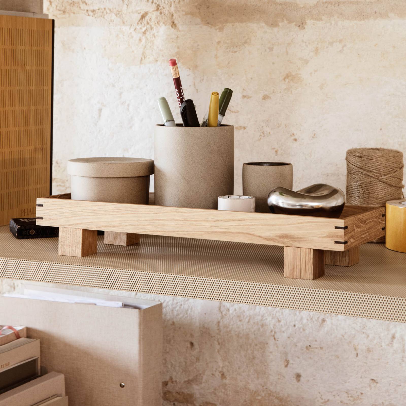 ferm LIVING Tablett Bon X, Tiefe 12 cm, Höhe 6 cm, Holz ferm LIVING Tablett Bon X, Tiefe 12 cm, Höhe 6 cm, Holz von ferm LIVING