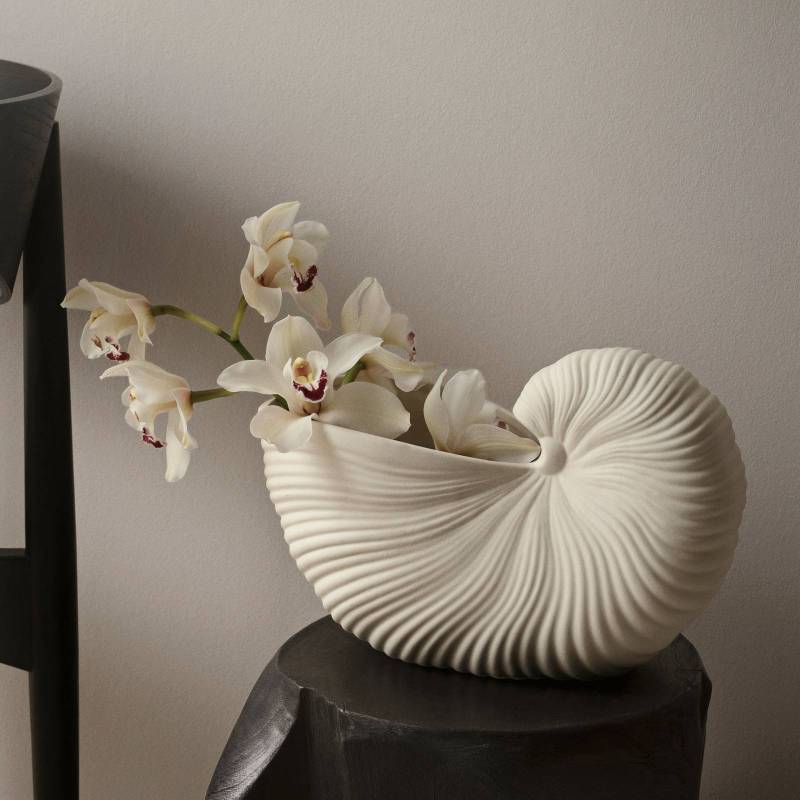 ferm LIVING Vase Shell, weiß, Breite 31 cm, Keramik von ferm LIVING
