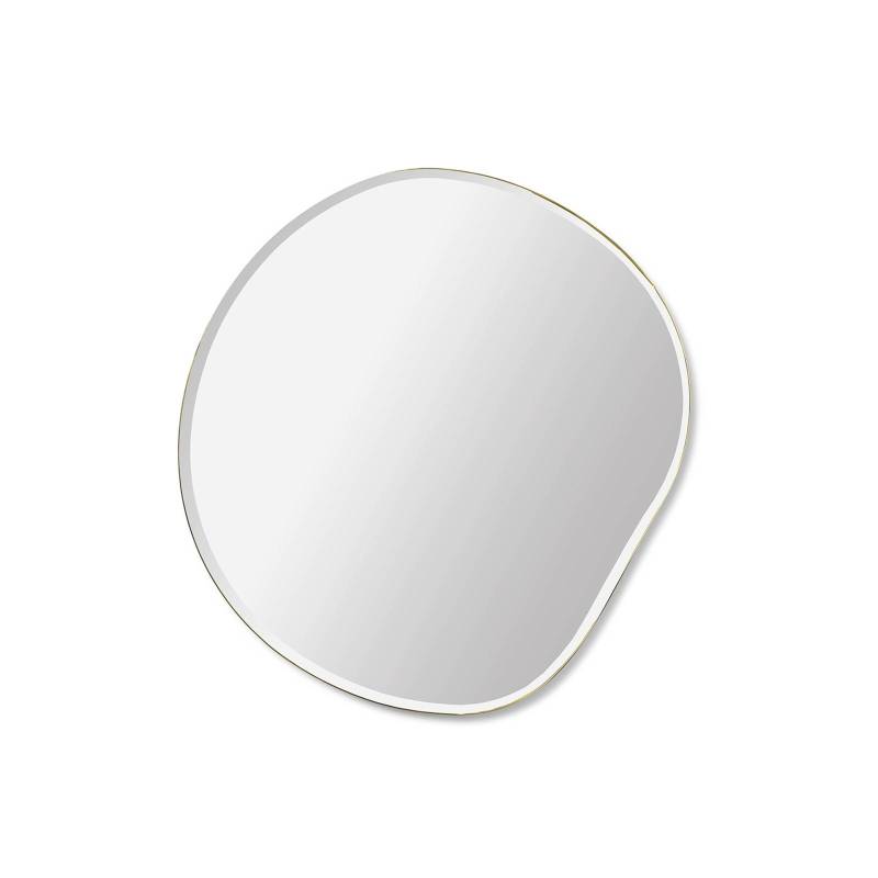 ferm LIVING Wandspiegel Pond S, messing, Ø 50 cm, Glas, Holz von ferm LIVING