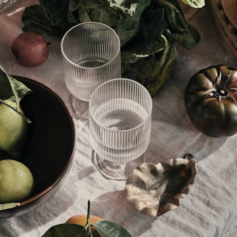 ferm LIVING Weinglas Ripple, klar, 270 ml, Glas, 2er-Set von ferm LIVING