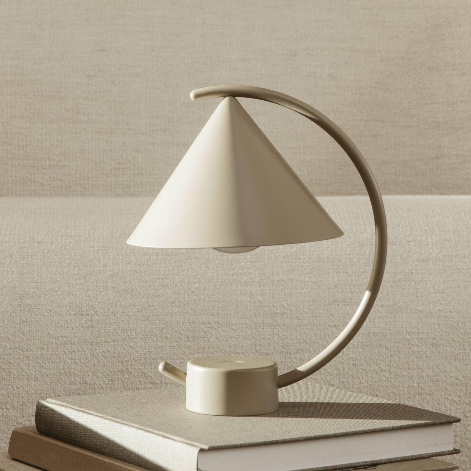 ferm LIVING LED-Akkutischleuchte Meridian, beige, dimmbar ferm LIVING LED-Akkutischleuchte Meridian, beige, dimmbar von ferm LIVING