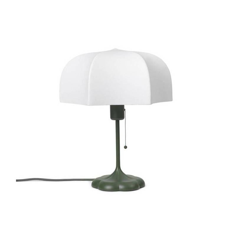 ferm LIVING Tischleuchte Poem, grün, Stahl, Vlies, 42 cm von ferm LIVING