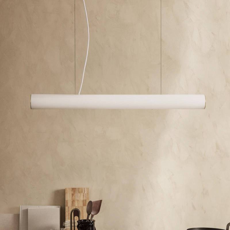 ferm LIVING Vuelta 100, weiß/messingfarben, Remote, dimmbar von ferm LIVING