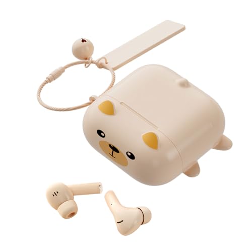 Bluetooth Kopfhörer, In Ear Kopfhörer Kabellos Bluetooth 5.3 Kopfhörer mit Eingebautem HD-Mikrofon, Type-C Niedliches Ladefach, HiFi Stereo Ohrhörer für Outdoor, Arbeit, Reisen, Studium (Gelb) von fesoklaf