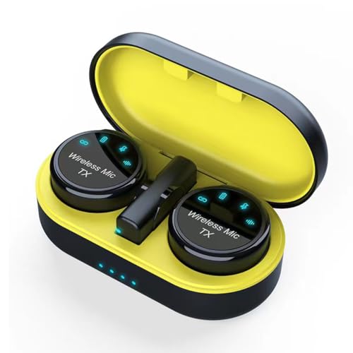 Kabelloses Lavalier-Mikrofon, magnetisches Mini-Ansteckmikrofon mit LED-Display, 2,4 GHz Dual-Mikrofon mit Geräuschunterdrückung, 299,9 m Übertragungsreichweite für iOS- und Android-Geräte, 30 Stunden von fesoklaf
