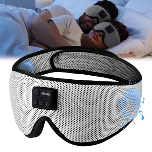 Schlafkopfhörer, Bluetooth-Schlafmaske, 3D-Wireless-Musik-Schlafkopfhörer, Stirnband, lichtblockierende Augenmaske, Schlaf-Ohrhörer für Seitenschläfer, Flugzeug, Reisegeschenke von fesoklaf