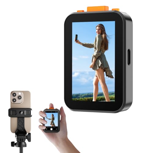 fesoklaf 5,1 cm Handy-Vlog-Selfie-Monitor-Bildschirm, Rückkamera-Monitor, Teleprompter, magnetische Handyhalterung, kabellose Bluetooth-Fernbedienung für Selfie/Live-Streaming/Vlog fesoklaf 5,1 cm Handy-Vlog-Selfie-Monitor-Bildschirm, Rückkamera-Monitor, Teleprompter, magnetische Handyhalterung, kabellose Bluetooth-Fernbedienung für Selfie/Live-Streaming/Vlog von fesoklaf