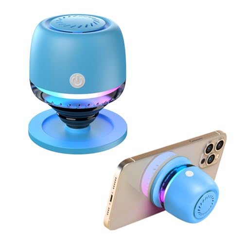 fesoklaf Magnetischer Bluetooth-Lautsprecher, tragbarer Bluetooth-Lautsprecher mit RGB-Licht, wasserdichte kabellose Lautsprecher, dehnbarer Telefonständer für Dusche, Outdoor, Zuhause (Blau) von fesoklaf