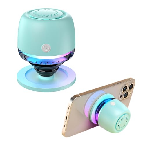 fesoklaf Magnetischer Bluetooth-Lautsprecher, tragbarer Bluetooth-Lautsprecher mit RGB-Licht, wasserdichte kabellose Lautsprecher, dehnbarer Telefonständer für Dusche, Outdoor, Zuhause (Grün) von fesoklaf