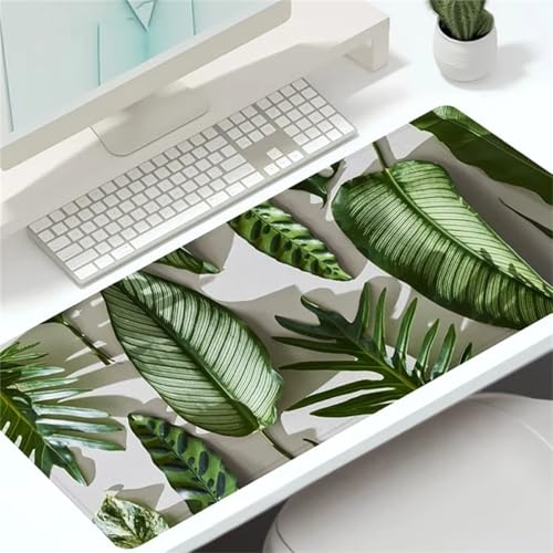 Mauspad XXL Gaming Mauspad 1000x500x2mm,Mousepad Large Size verbessert Präzision und Geschwindigkeit Gummiunterseite(Blätter Pflanze) von fghgbf