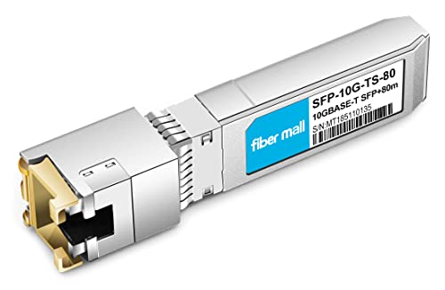 10G SFP+ auf RJ45 für Cisco SFP-10G-T-80 kompatibel, 10GBASE-T SFP+ Kupfer RJ-45 80m Transceiver-Modul von fiber mall