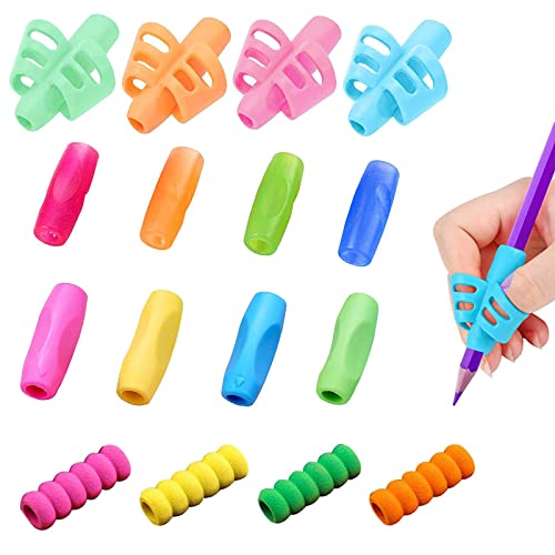 fidget pack Schreibhilfe FüR Stift Kinder, 16 StüCk Bleistift Griffe, Pencil Grips For Kids, Ergonomische Bleistift Griffe Silikon,Schreiben Haltungskorrektur Werkzeug FüR Bleistifte von fidget pack