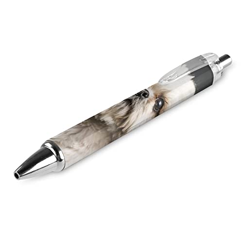 Shih Tzu Druckkugelschreiber mit Hundemotiv, 0,5 mm Spitze, für Arbeit und Büro, 4 Stück von fifbird
