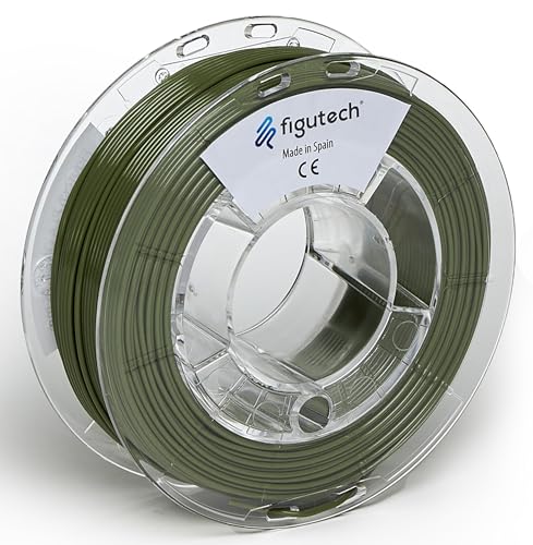 Figutech ONE PLA - PLA-Filament 1,75 mm für 3D-Drucker (Genauigkeit +/- 0,02 mm); europäische Zusammensetzung und Herstellung - Kompatibel mit allen 3D-Druckern olivgrün 250 g von figutech