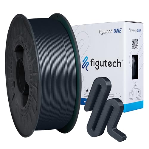 figutech ONE PLA-Filament, 1,75 mm, 1 kg, Dunkelgrau, 3D-Filament, Genauigkeit +/- 0,02 mm, PLA optimiert für 3D-Drucker, hohe Haftung und Festigkeit, verbesserte Flüssigkeit von figutech