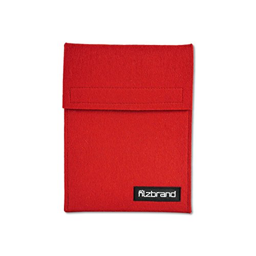 filzbrand eReader Tasche mit Lasche und Klettverschluss aus Designfilz (ca. 100% Wolle) für Kindle, Kobo, Bq Cervantes, Pocketbook, Tolino, Karminrot von filzbrand