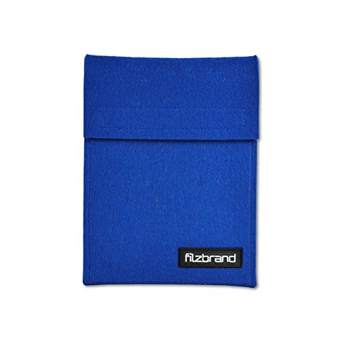 filzbrand eReader Tasche mit Lasche und Klettverschluss aus Designfilz (ca. 100% Wolle) für Kindle, Kobo, Bq Cervantes, Pocketbook, Tolino, blau von filzbrand