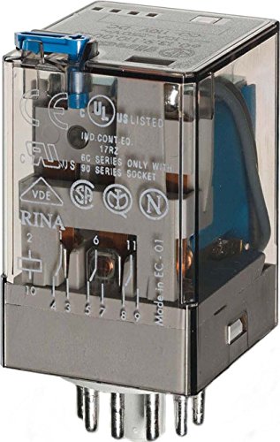 Finder Serie 60 - Industrierelais 3 Kontakte AGNI+AU 24 V DC Taster + Anzeige von finder