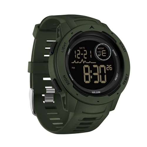 Armbanduhr für Männer und Jungen, digitale Uhr mit Stoppuhr, Chronograph, Alarm, doppelte Zeitzone, 12/24-Stunden-Format, verte, Gurt Armbanduhr für Männer und Jungen, digitale Uhr mit Stoppuhr, Chronograph, Alarm, doppelte Zeitzone, 12/24-Stunden-Format, verte, Gurt von findtime