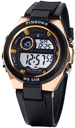 Digital Uhr Kinder Armbanduhren für Jungen Mädchen Sports Outdoor 50M Wasserdicht Uhren Herren Damen Digitaluhr mit Wecker LED Hintergrundbeleuchtung Datum Stundensignal Kinderuhr mit Stoppuhr von findtime