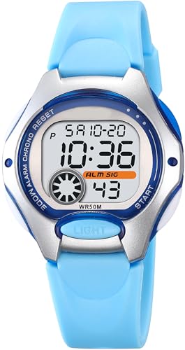 Digitaluhr Kinder Uhren für Jungs Mädchen Kinderuhr Digital mit Wecker Datum Bunte LED-Licht Sport Armbanduhr Kinder Jungen Outdoor Uhr 5ATM Wasserdicht Digitale Sportuhr Kids Watch Stoppuhr von findtime