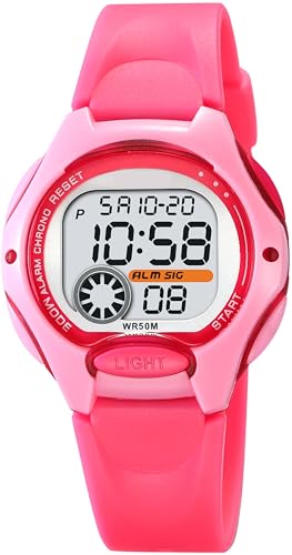 Digitaluhr Kinder Uhren für Jungs Mädchen Kinderuhr Digital mit Wecker Datum Bunte LED-Licht Sport Armbanduhr Kinder Jungen Outdoor Uhr 5ATM Wasserdicht Digitale Sportuhr Kids Watch Stoppuhr von findtime