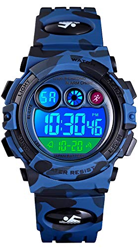 Jungen Digitaluhr Kinder Sport Kinderuhr Junge 5 ATM Wasserdicht Digital Uhren Wecker Alarm Timer LED Licht Stoppuhr Datum Elektronische Armbanduhr für Jugendliche Outdoor,Spielzeug Blau Grün Jungen Digitaluhr Kinder Sport Kinderuhr Junge 5 ATM Wasserdicht Digital Uhren Wecker Alarm Timer LED Licht Stoppuhr Datum Elektronische Armbanduhr für Jugendliche Outdoor,Spielzeug Blau Grün von findtime