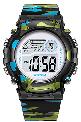 Jungen Digitaluhr Kinder Sport Kinderuhr Junge Digital Uhren Elektronische Armbanduhr für Jugendliche 5 ATM Wasserdicht Wecker Alarm Timer LED Licht Stoppuhr Datum Outdoor,Spielzeug Blau Grün Jungen Digitaluhr Kinder Sport Kinderuhr Junge Digital Uhren Elektronische Armbanduhr für Jugendliche 5 ATM Wasserdicht Wecker Alarm Timer LED Licht Stoppuhr Datum Outdoor,Spielzeug Blau Grün von findtime