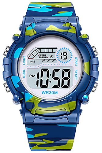 Jungen Digitaluhr Kinder Sport Kinderuhr Junge Digital Uhren Elektronische Armbanduhr für Jugendliche 5 ATM Wasserdicht Wecker Alarm Timer LED Licht Stoppuhr Datum Outdoor,Spielzeug Blau Grün Jungen Digitaluhr Kinder Sport Kinderuhr Junge Digital Uhren Elektronische Armbanduhr für Jugendliche 5 ATM Wasserdicht Wecker Alarm Timer LED Licht Stoppuhr Datum Outdoor,Spielzeug Blau Grün von findtime