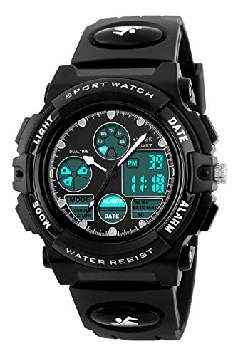 Kinderuhr Junge Digital Armbanduhr Jungen Mädchen Kinder Uhren für Jungs Stoppuhr Wecker Analog Uhr Kinder Digitaluhr Outdoor Sport Quarz LED-Licht Datum 5ATM Wasserdicht Multifunktional von findtime