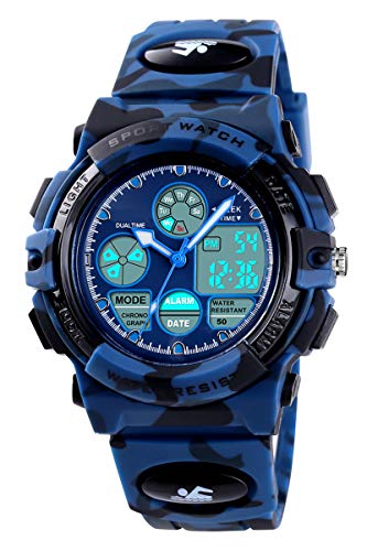 Kinderuhr Junge Digital Armbanduhr Jungen Mädchen Kinder Uhren für Jungs Stoppuhr Wecker Analog Uhr Kinder Digitaluhr Outdoor Sport Quarz LED-Licht Datum 5ATM Wasserdicht Multifunktional Kinderuhr Junge Digital Armbanduhr Jungen Mädchen Kinder Uhren für Jungs Stoppuhr Wecker Analog Uhr Kinder Digitaluhr Outdoor Sport Quarz LED-Licht Datum 5ATM Wasserdicht Multifunktional von findtime