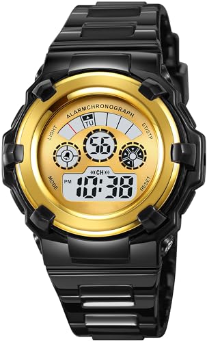 Kinderuhr Mädchen Jungen Sport Digital Uhr für Kinder Transparent 5ATM Wasserdicht Kinder Armbanduhr mit Wecker Datum Stoppuhr Sports Outdoor Uhren LED Licht von findtime