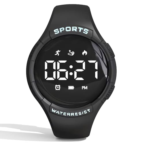 Kinderuhr mit Schrittzähler Digital Armbanduhr Kinder Fitnessuhr ohne App und Handy Digitaluhr Kinder Junge Mädchen Fitnessarmband Wasserdicht Kalorien Fitness Tracker Kinder Uhr Wecker von findtime