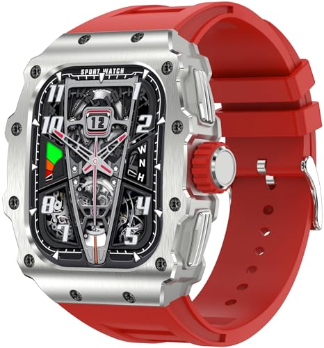 Militär Smartwatch Herren mit Telefonfunktion für Android iOS 1.95 Zoll AMOLED Touchscreen Fitnessuhr Blutdruck Herzfrequenz Schlafmonitor IP68 Wasserdicht Outdoor Sportuhr Langer Akku 123 Sportmodi von findtime