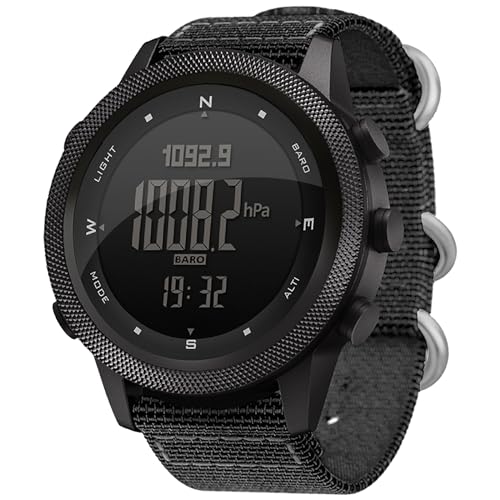 Militär Uhr Herren Kompass Höhenmesser Barometer Outdoor Digitaluhr Schrittzähler ohne app und Handy Herrenuhr Digital Robuste Armbanduhr Military Watch Tactical 5 ATM Wasserdicht Sport Junge von findtime