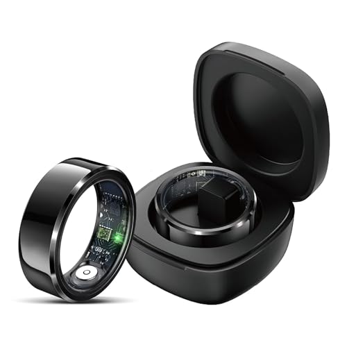 Smart Ring Android Fitness Ring Tracker Smartringe für Herren Damen Schlaftracker Sport Schrittzähler IOS Herzfrequenz Pulsmesser Fitnesstracker Smartring Fitnessring Gesundheitsring Schwarz Silber von findtime