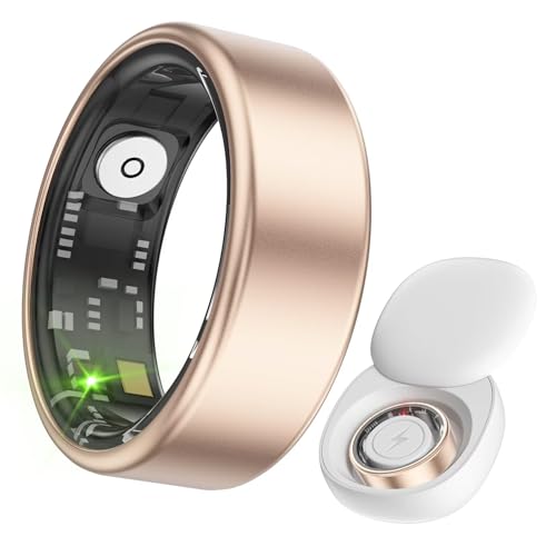 Smart Ring Android IOS Fitness Ring Tracker Smartringe für Herren Damen Schlaftracker Pulsmesser Aktivitätstracker Schrittzähler Sport Smartring Fitnessring Herzfrequenz Schwarz Rosegold Silber von findtime