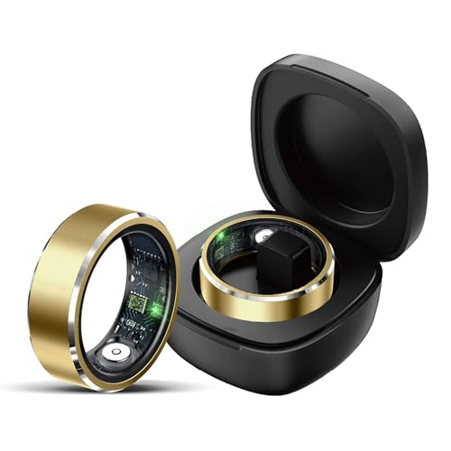 Smart Ring Android Smartringe für Herren Damen Fitness Tracker Ring Schrittzähler Schlaftracker Herzfrequenz Pulsmesser Sport Smartring Fitnessring IOS Fitnesstracker Gesundheitsring Gold Silber Rosa von findtime