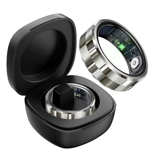 Smart Ring Blutdruckmessung Smartringe für Herren Damen Android IOS Pulsmesser Schlaftracker Fitness Ring Tracker Schrittzähler Sport Fitnesstracker Herzfrequenz Smartring Fitnessring Schwarz Silber von findtime